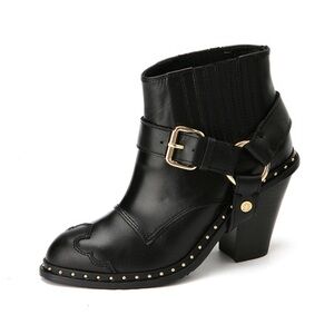 Women’s Suecomma Bonnie Black Ankle Harness Booties Size 37.5 or US 7.5